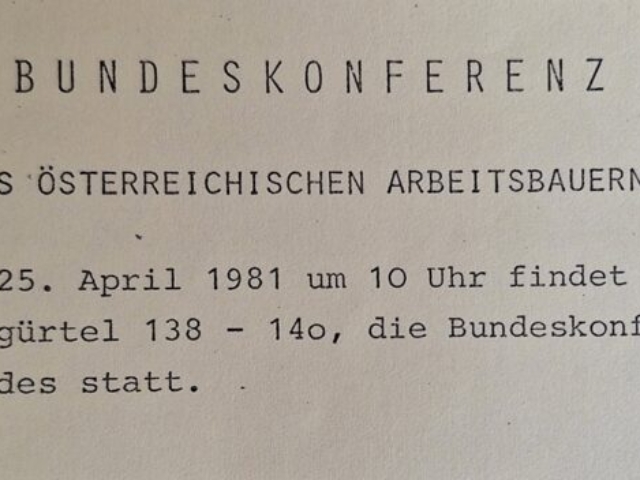 Briefkopf – Einladung zur Bundeskonferenz 1981