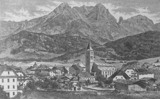 Saalfelden mit Steinernem Meer am Ende des 19. Jahrhunderts